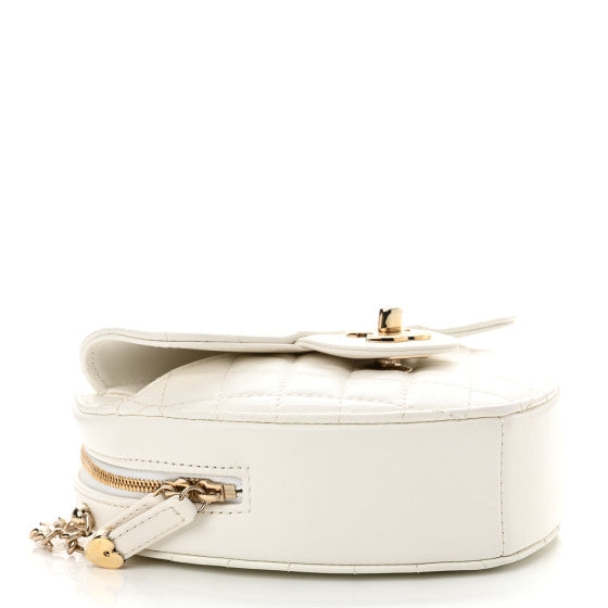 Chanel- Lambskin Quilted CC In Love Heart Bag White