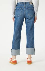 Savannah Cuffed Shaded Classic Blue Jean - Mavi