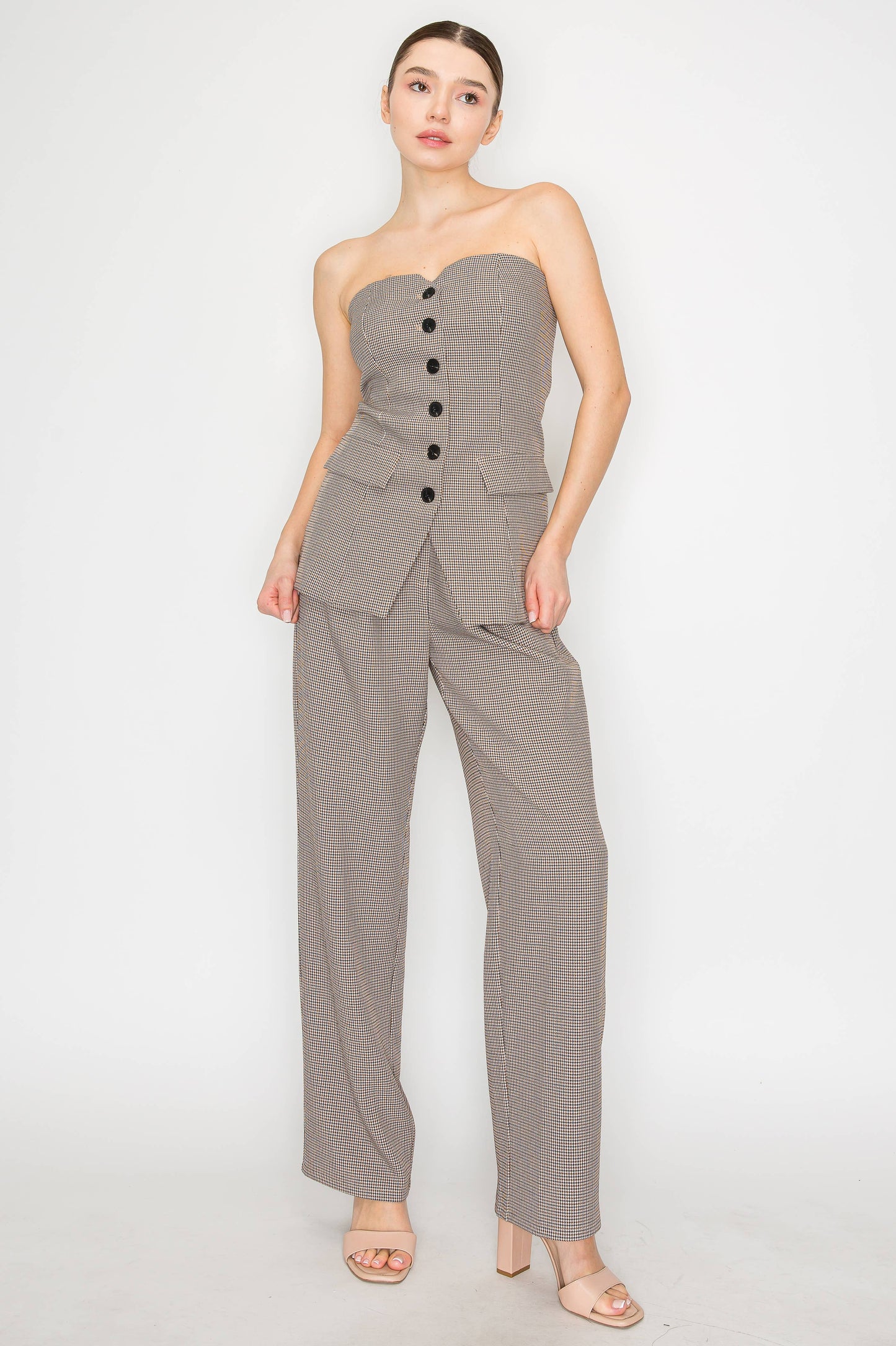 Plaid Pleated Trousers