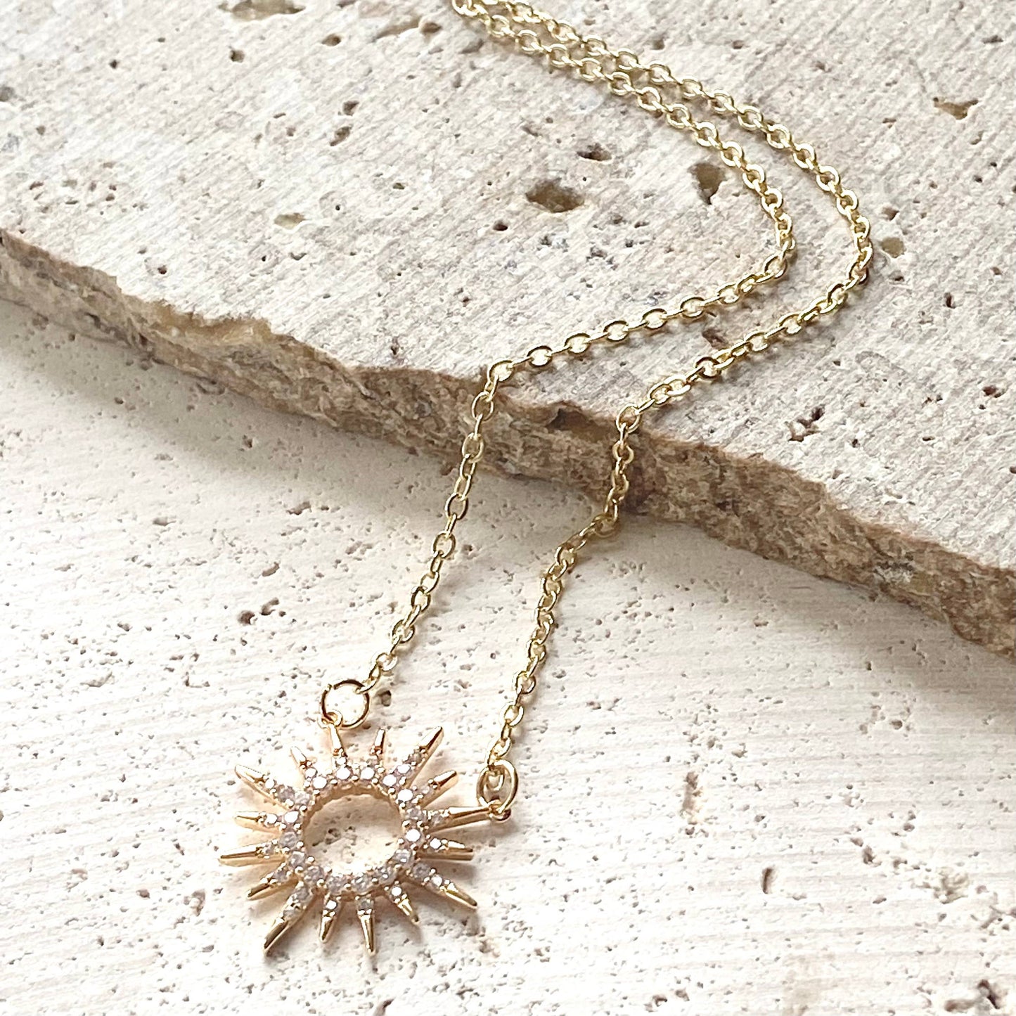 VB&CO Designs Handmade Jewelry - Sun celestial necklace minimalist boutique salon jewelry