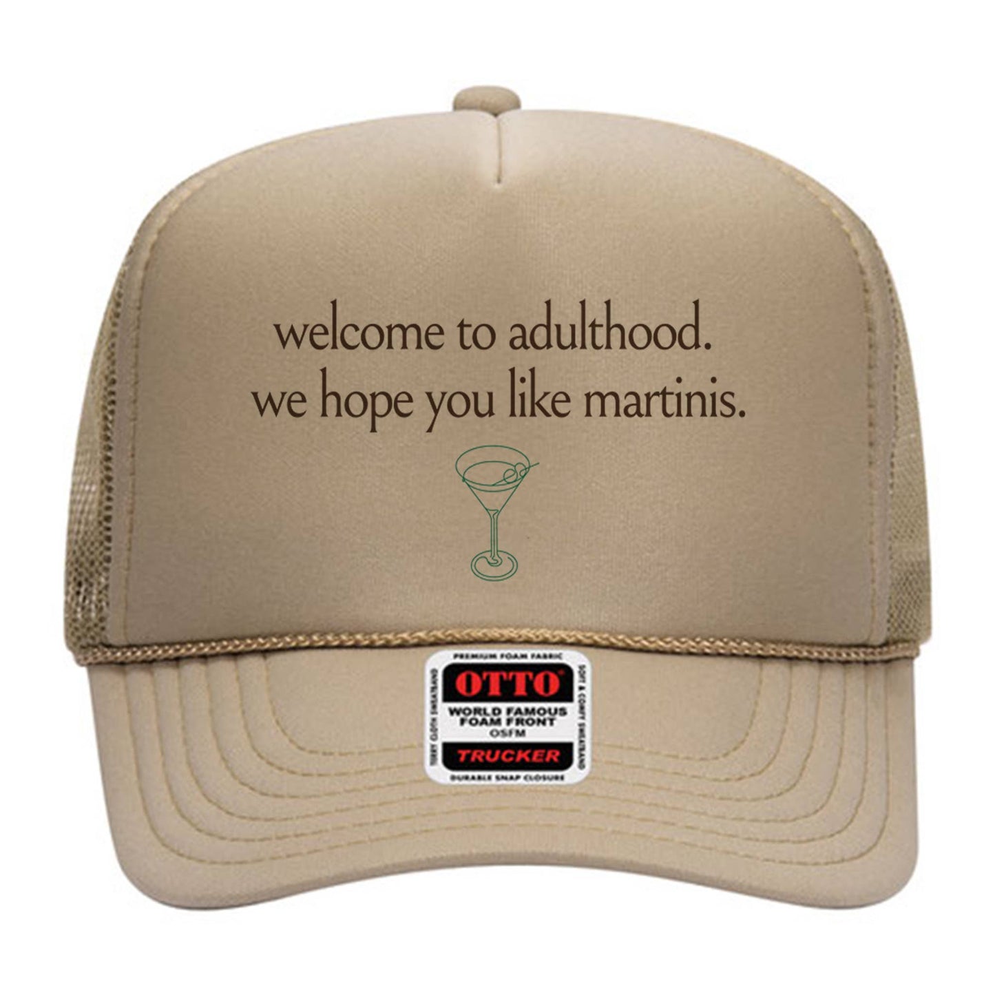 femfetti - Adulthood Martinis Mesh Back Trucker Hat