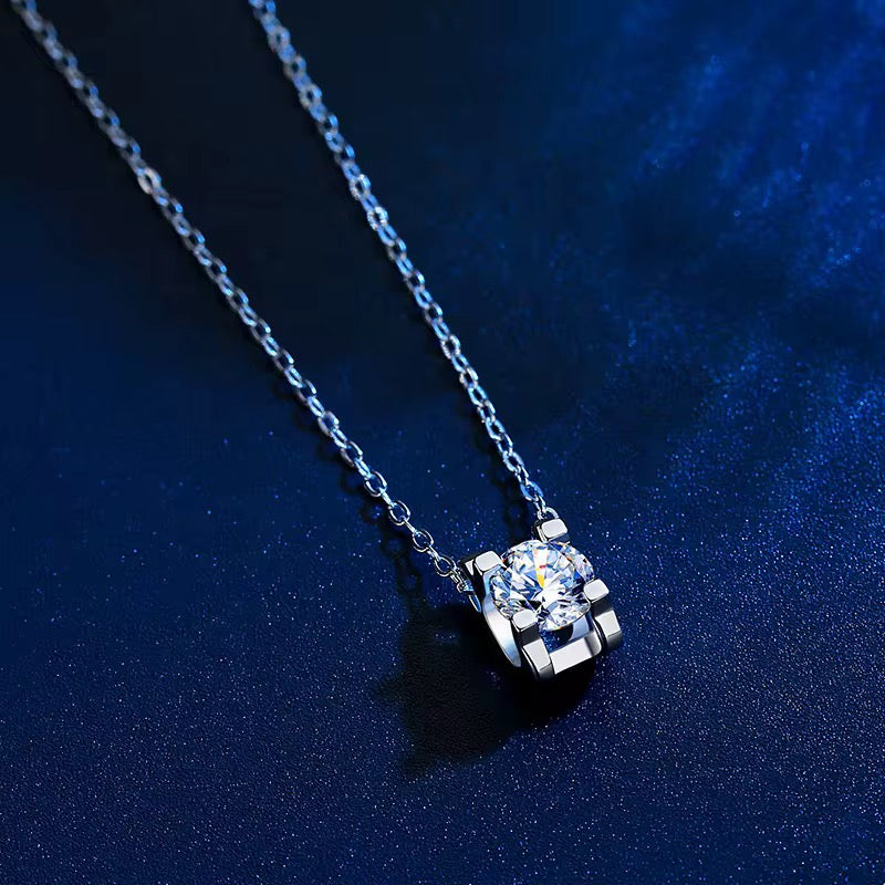 Tauren-style diamond pendant necklace