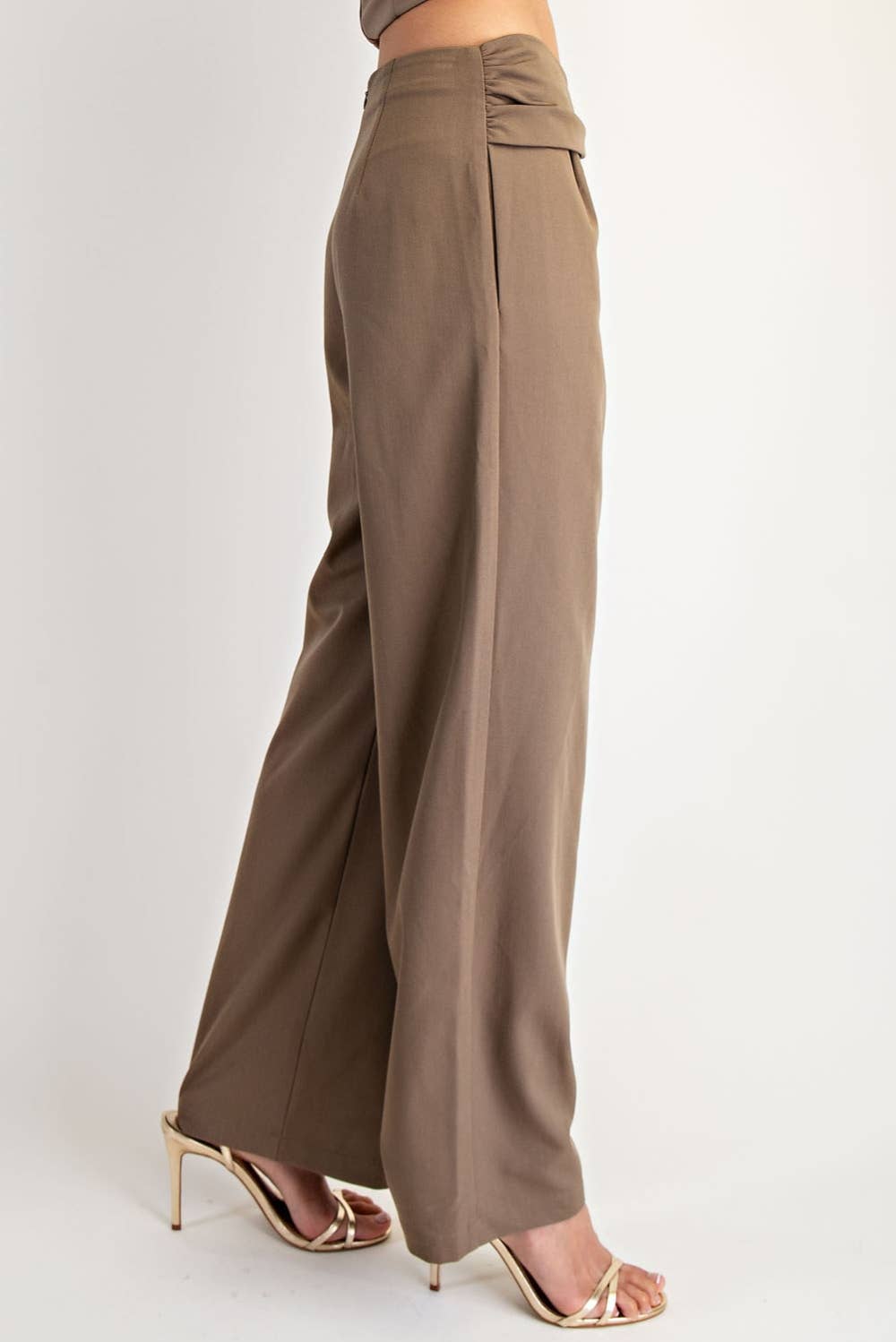 Edit by Nine - Front Trim Ruched Woven Pants