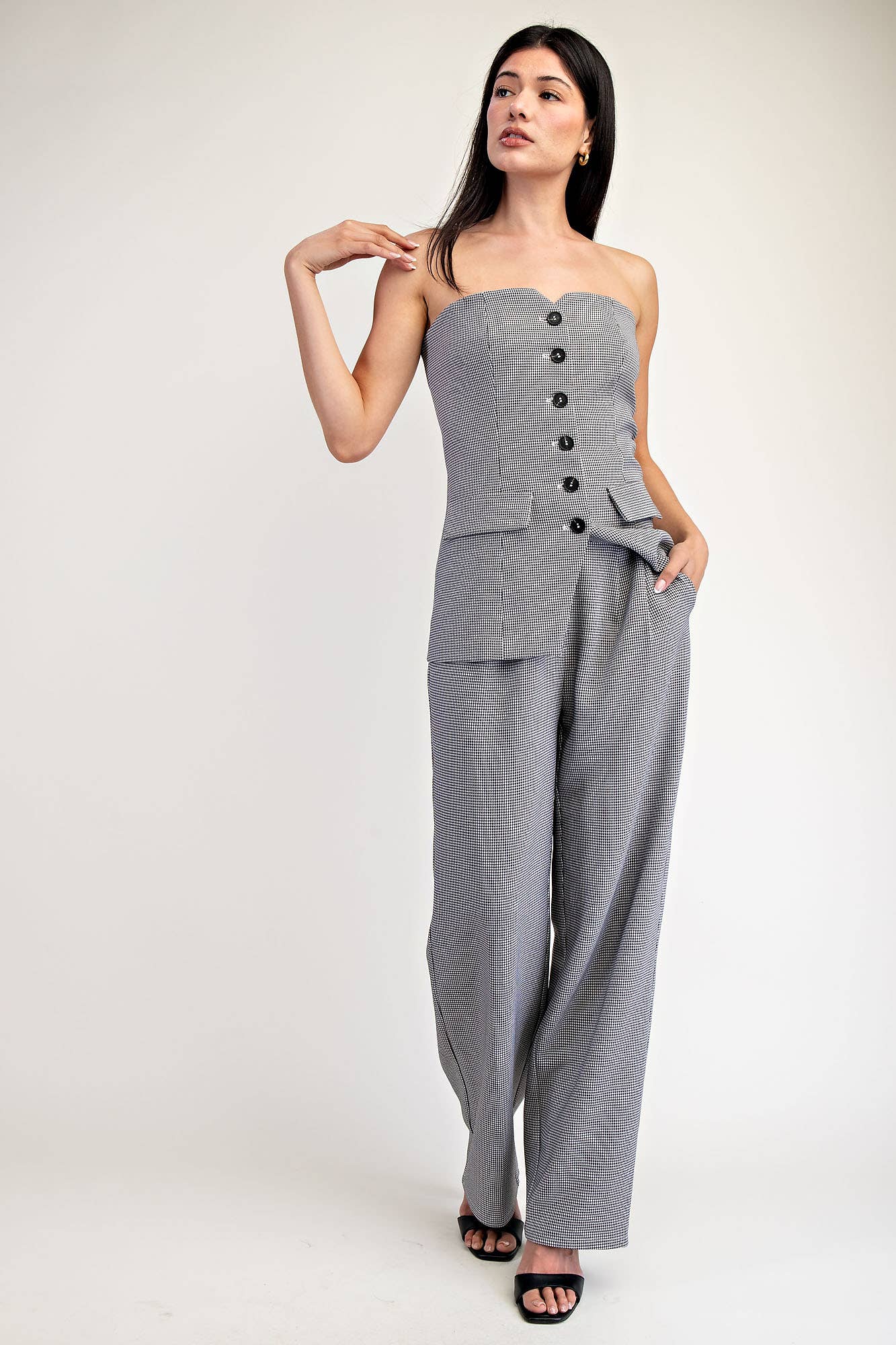 Plaid Pleated Trousers