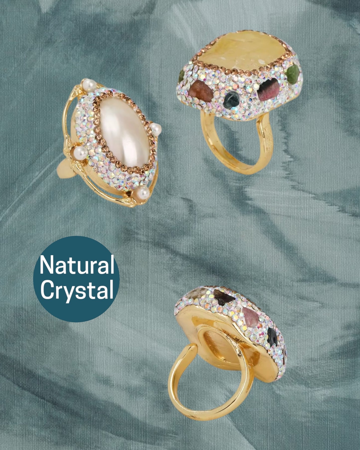 Celeste Crystal Cocktail Ring