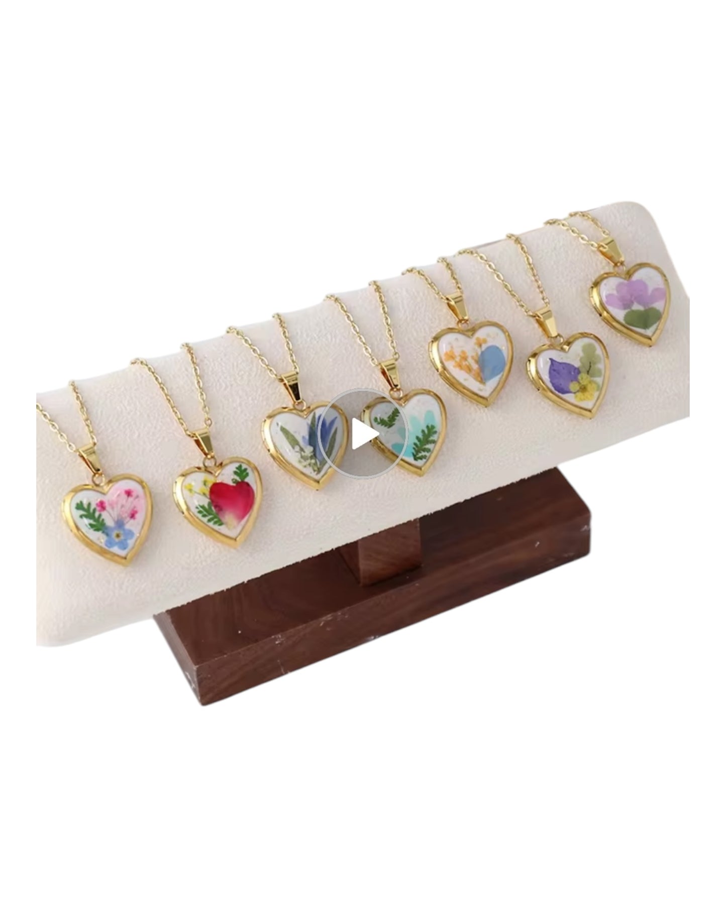 Birth Flower Heart Pendant Necklace