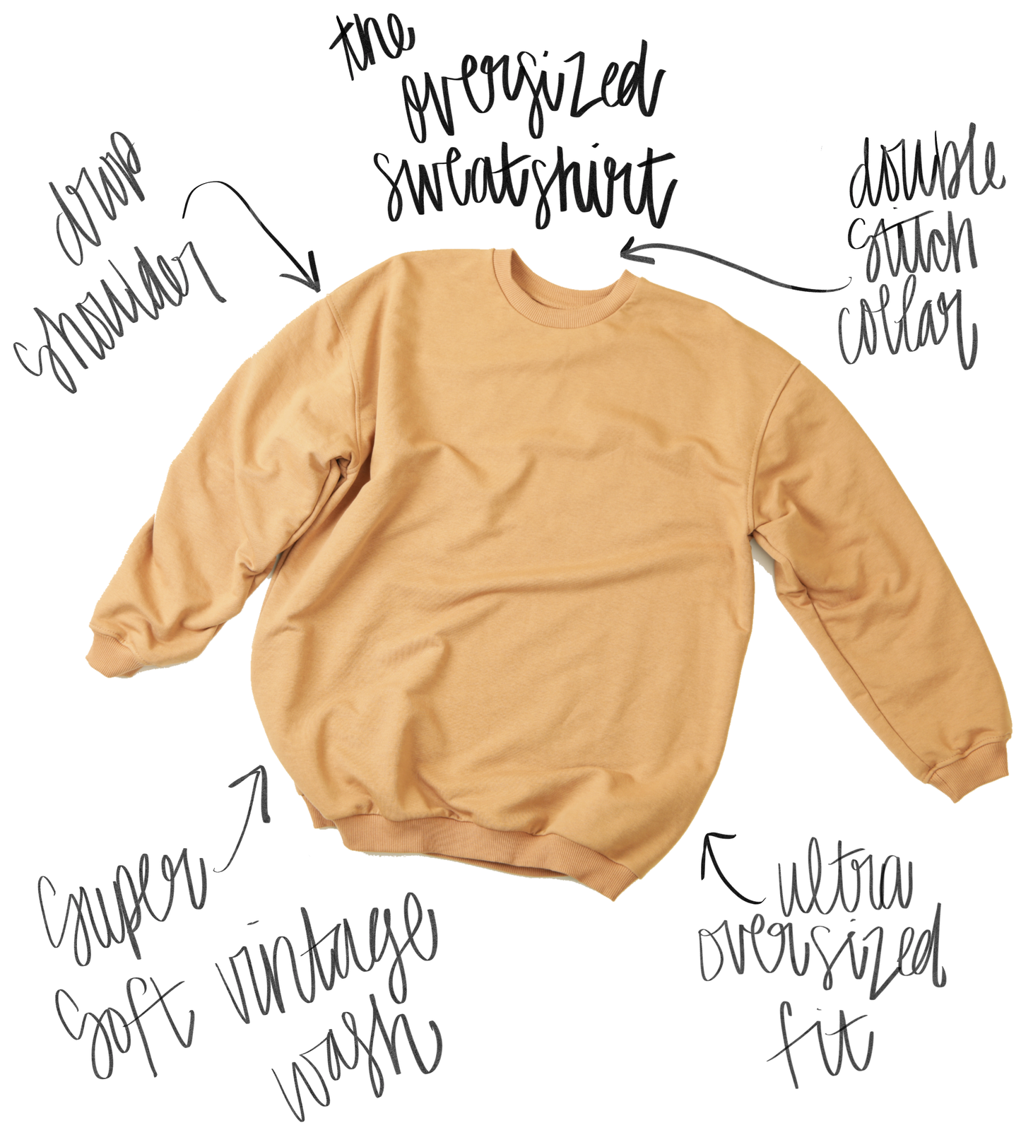 The Clandestine Underground - Pizza and Wine Club Oversized 90's Sweatshirt