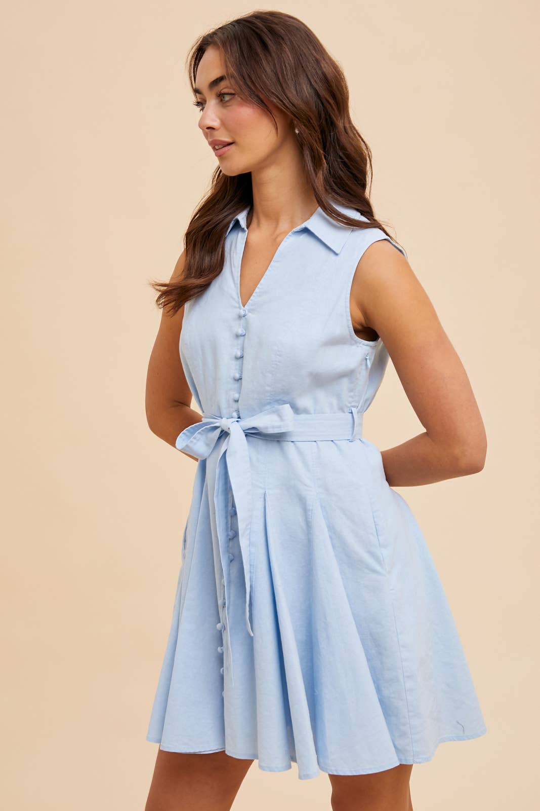 In Loom - SLEEVELESS LAPEL MINI DRESS