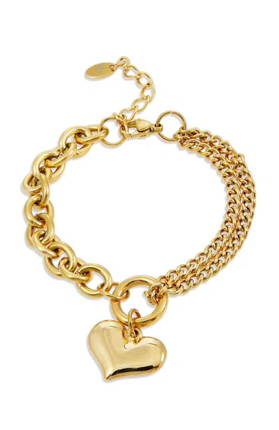 Savvy Cie 18K Plated Heart Bracelet