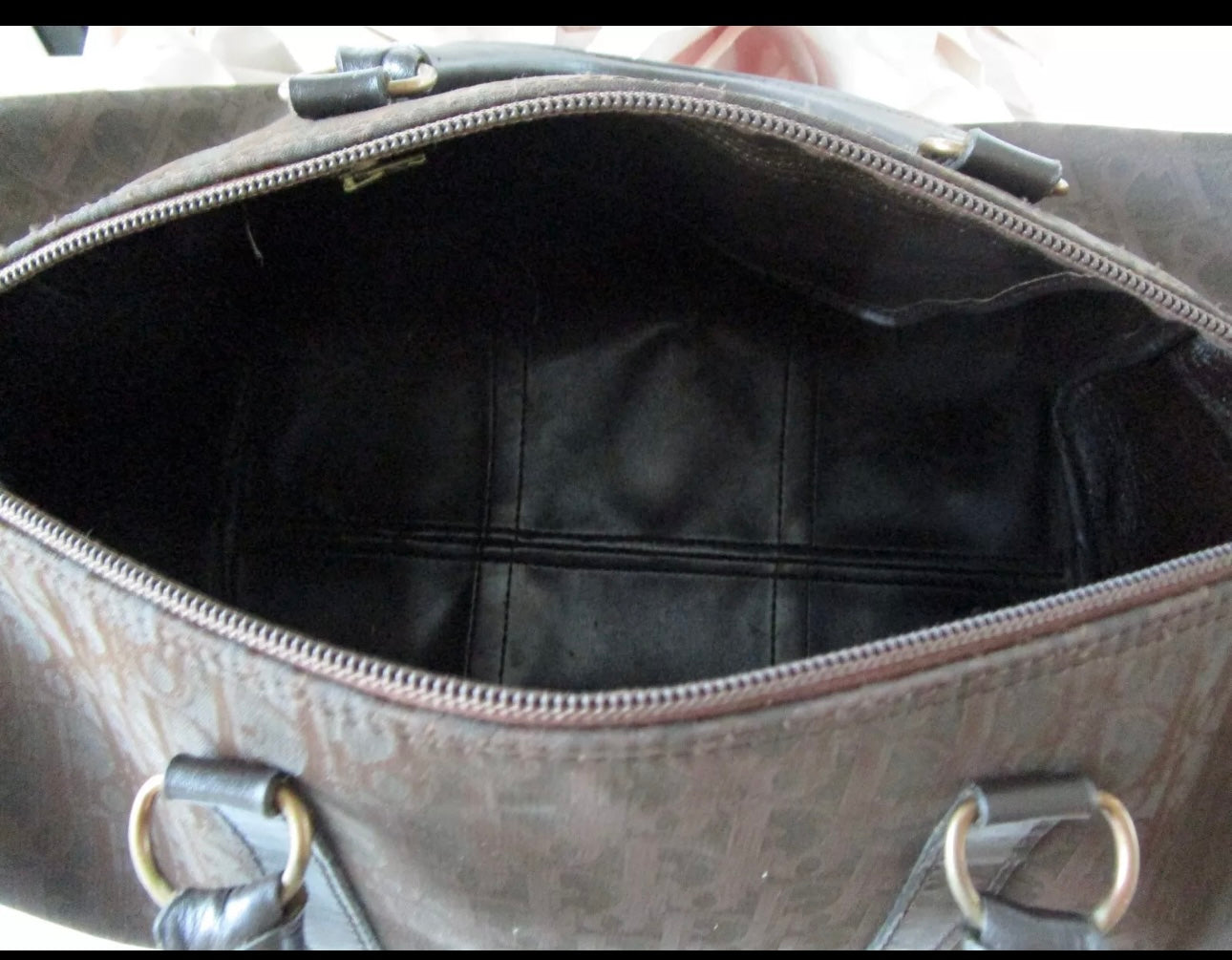 Christian Dior Vintage Boston Bag Dark Brown Mini Duffel