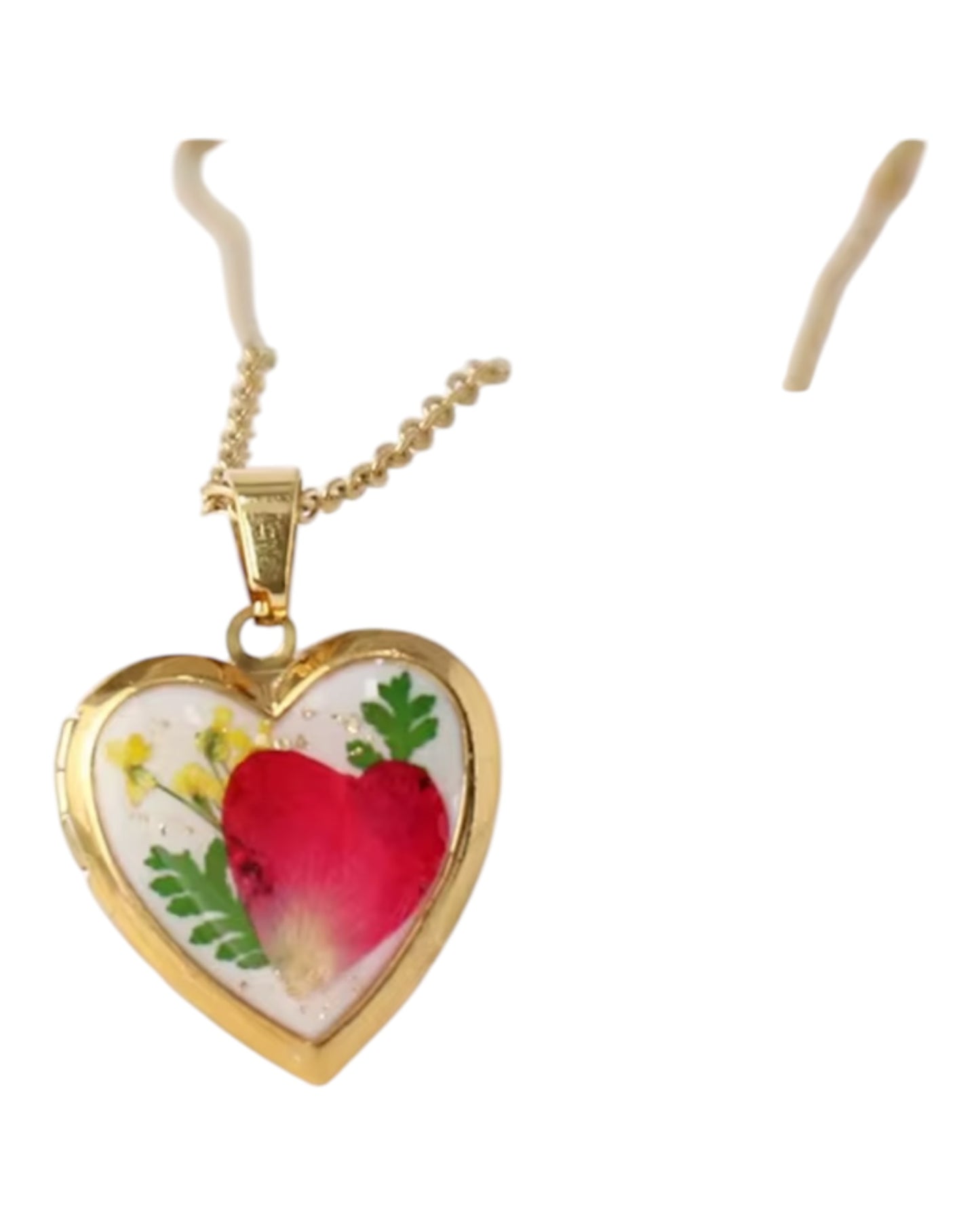Birth Flower Heart Pendant Necklace