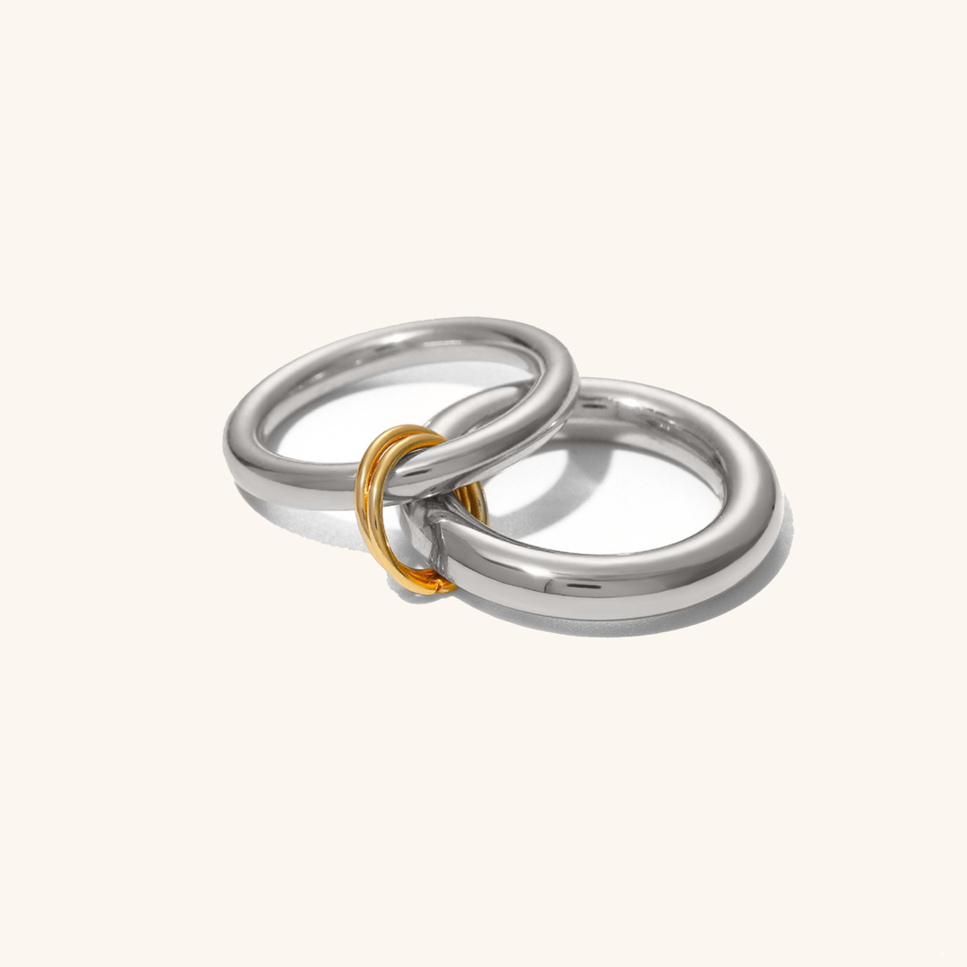DUNE STACKED GOLD RING