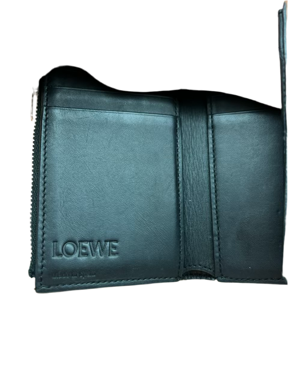LOEWE - Anagram Trifold Wallet Brown Multicolor Leather