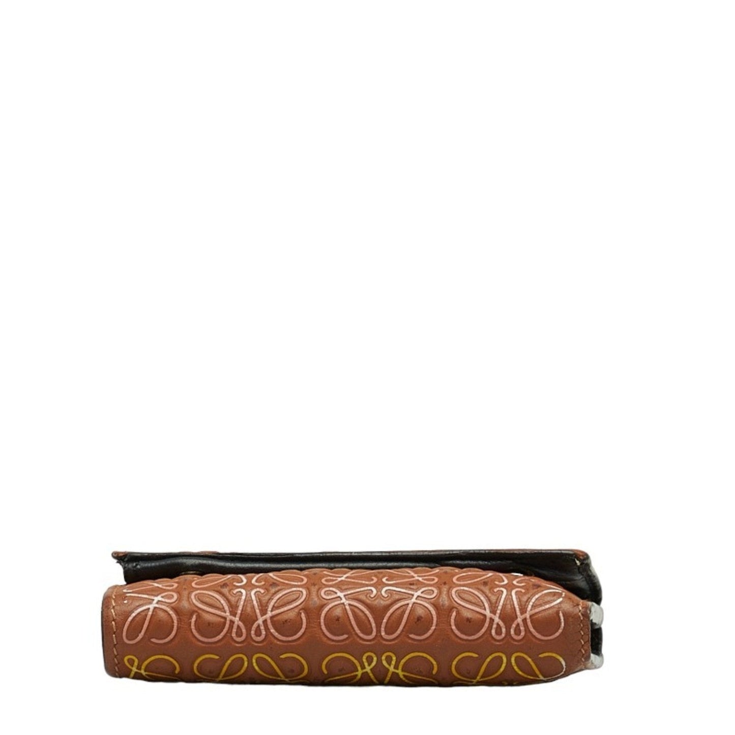 LOEWE - Anagram Trifold Wallet Brown Multicolor Leather
