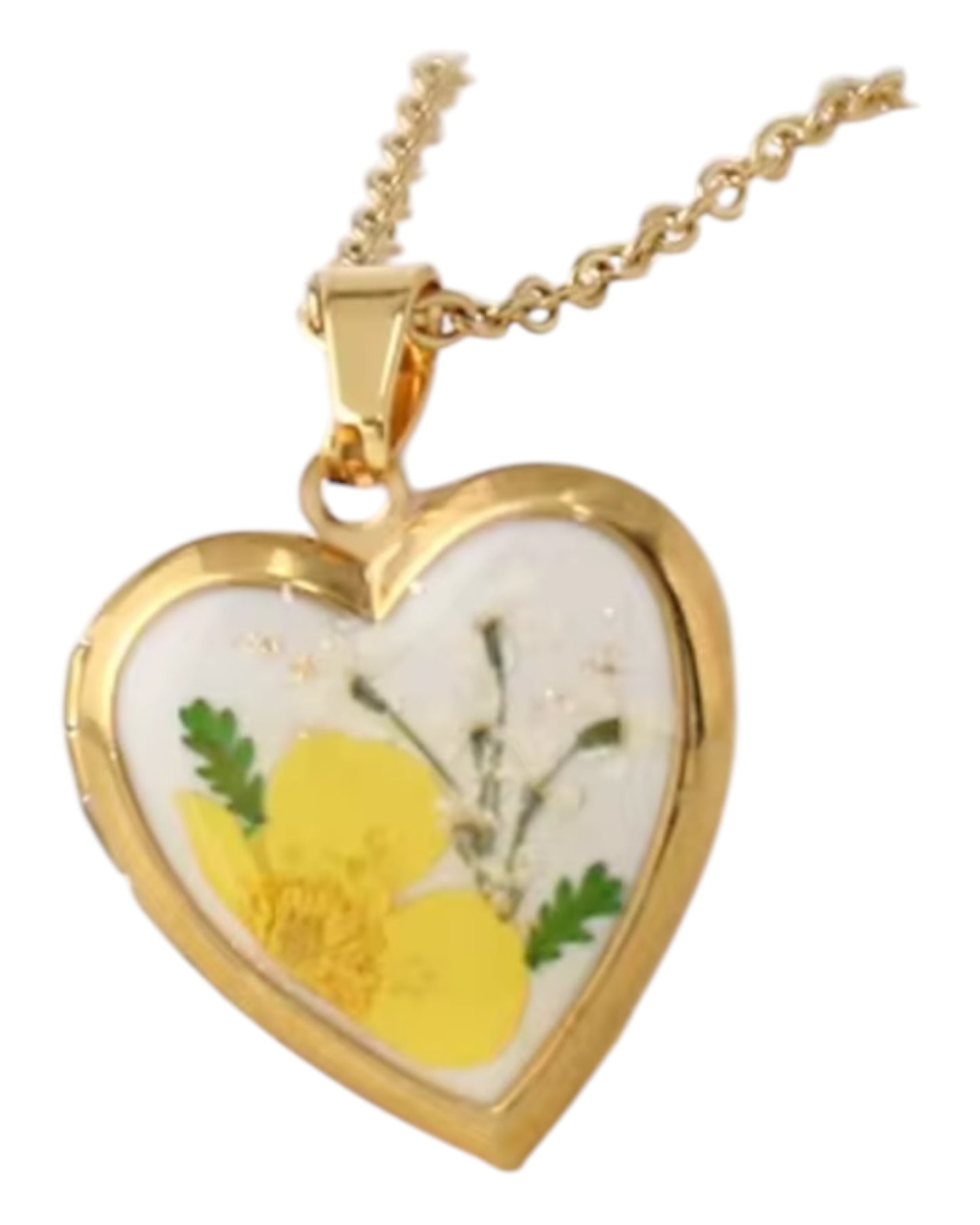 Birth Flower Heart Pendant Necklace