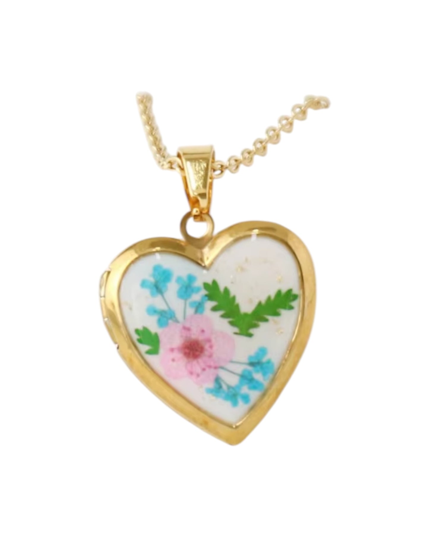 Birth Flower Heart Pendant Necklace