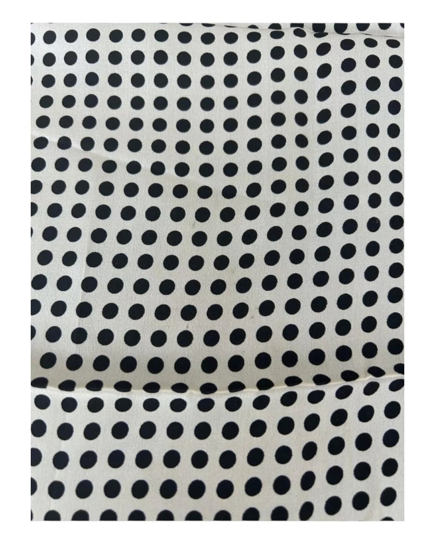 Vintage Yves Saint Laurent Silk Scarf – 26” Black & White Polka Dot Square
