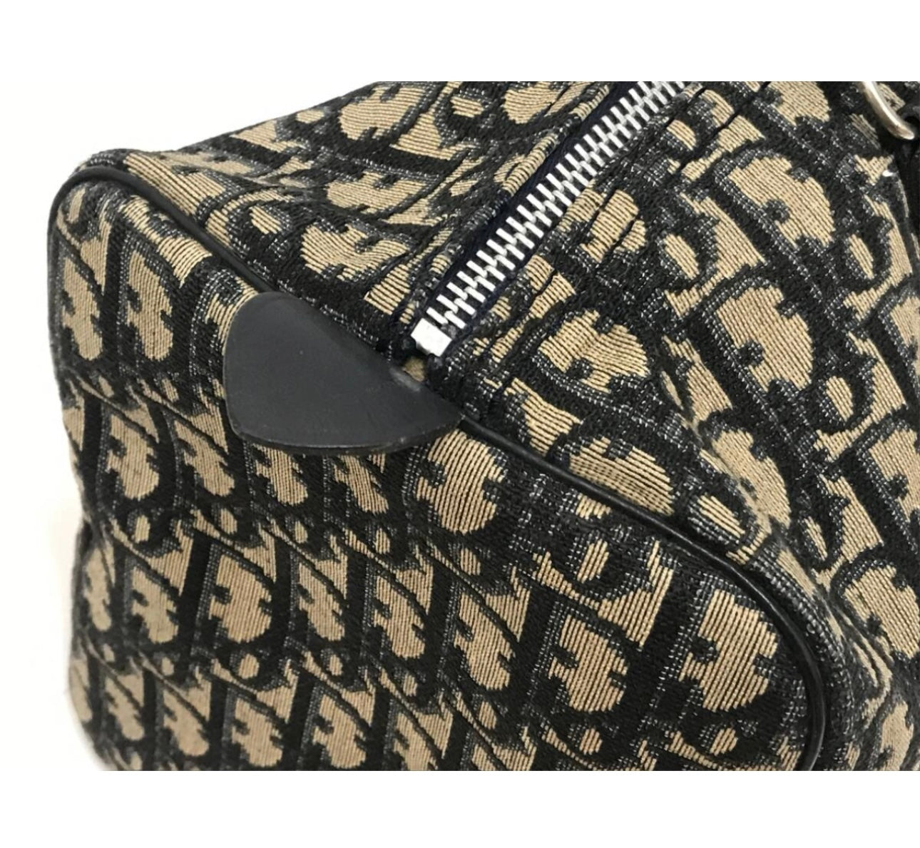 Christian Dior Trotter Mini Boston Bag Tote Bag Handbag Navy