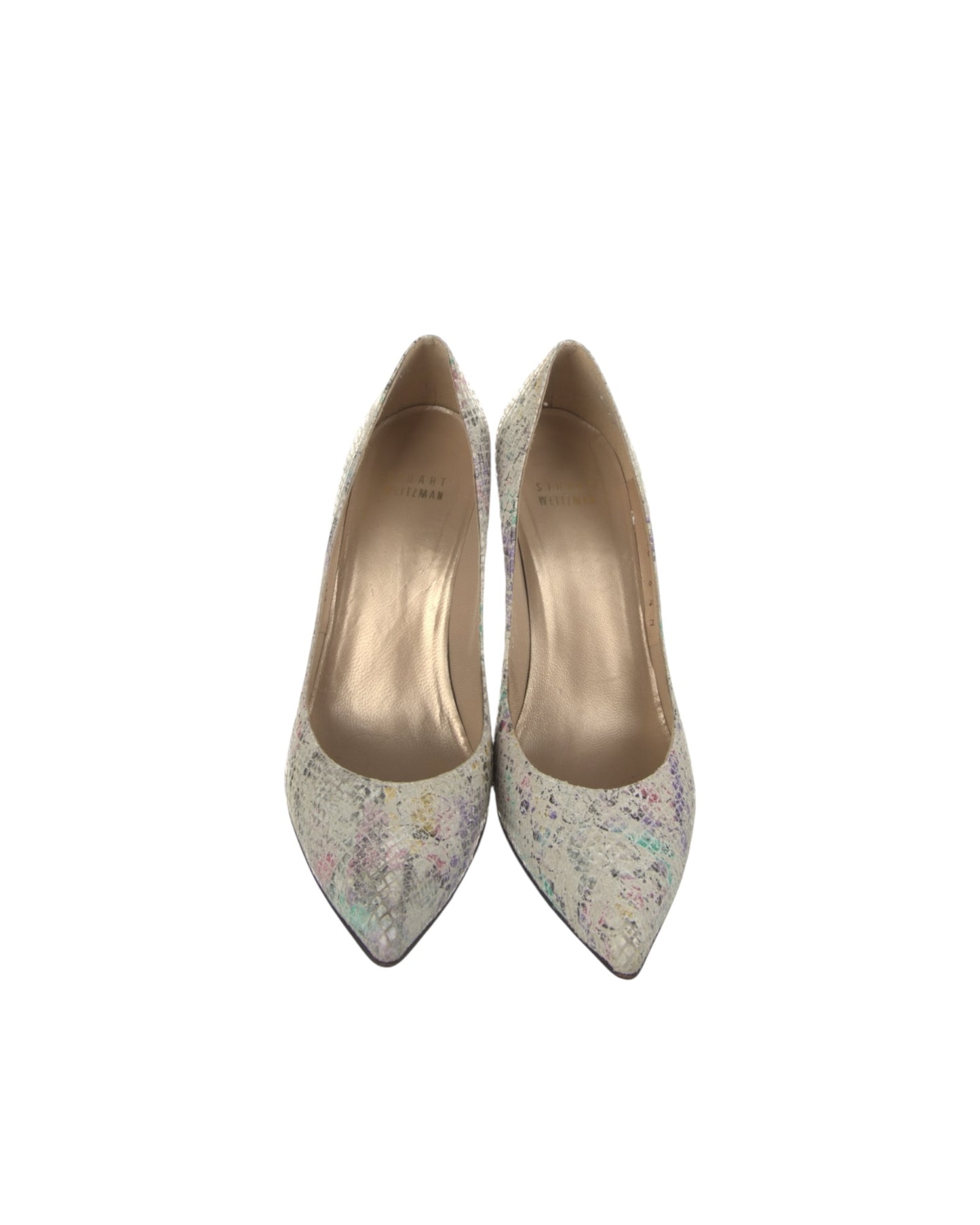 Stuart WeitzmanEmbossed Leather Animal Print Pumps