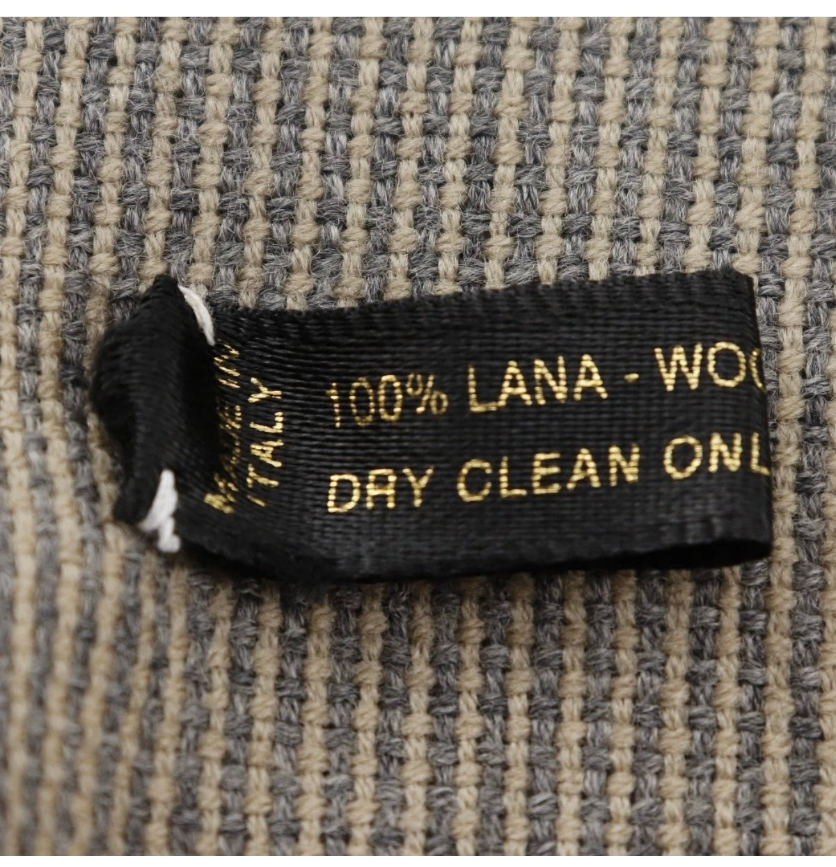 Chanel Wool Logo Fringe Scarf – Gray/Beige (Unisex)