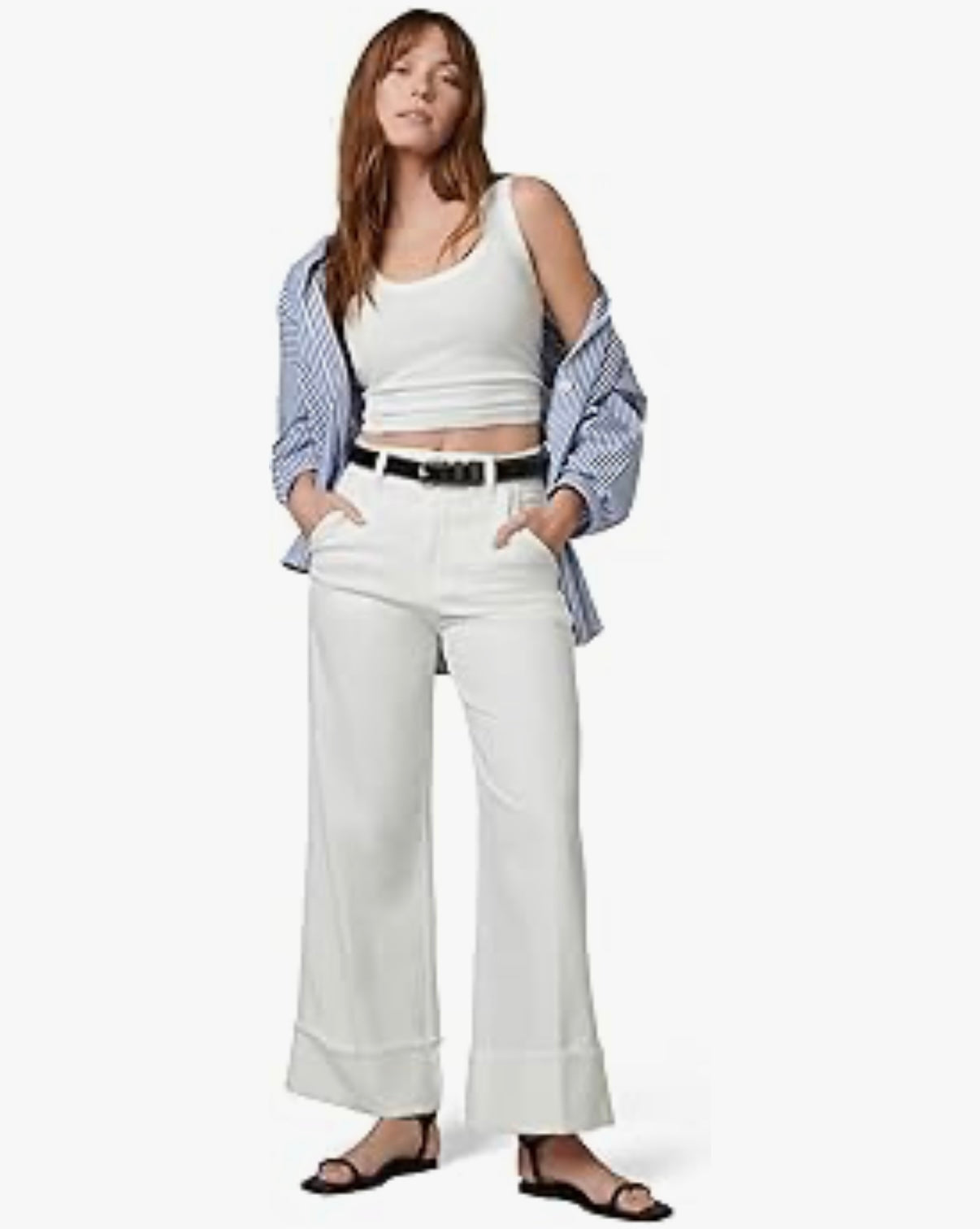 The Trixie High-Rise Wide Leg Optic White Denim Trouser - Joe’s