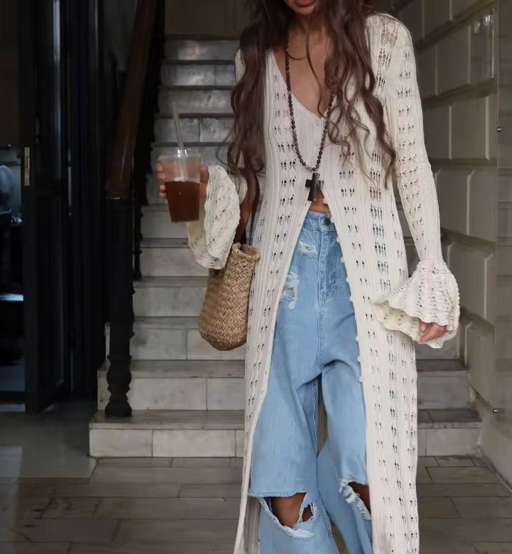 Boho Breeze Crochet Maxi Cover-Up