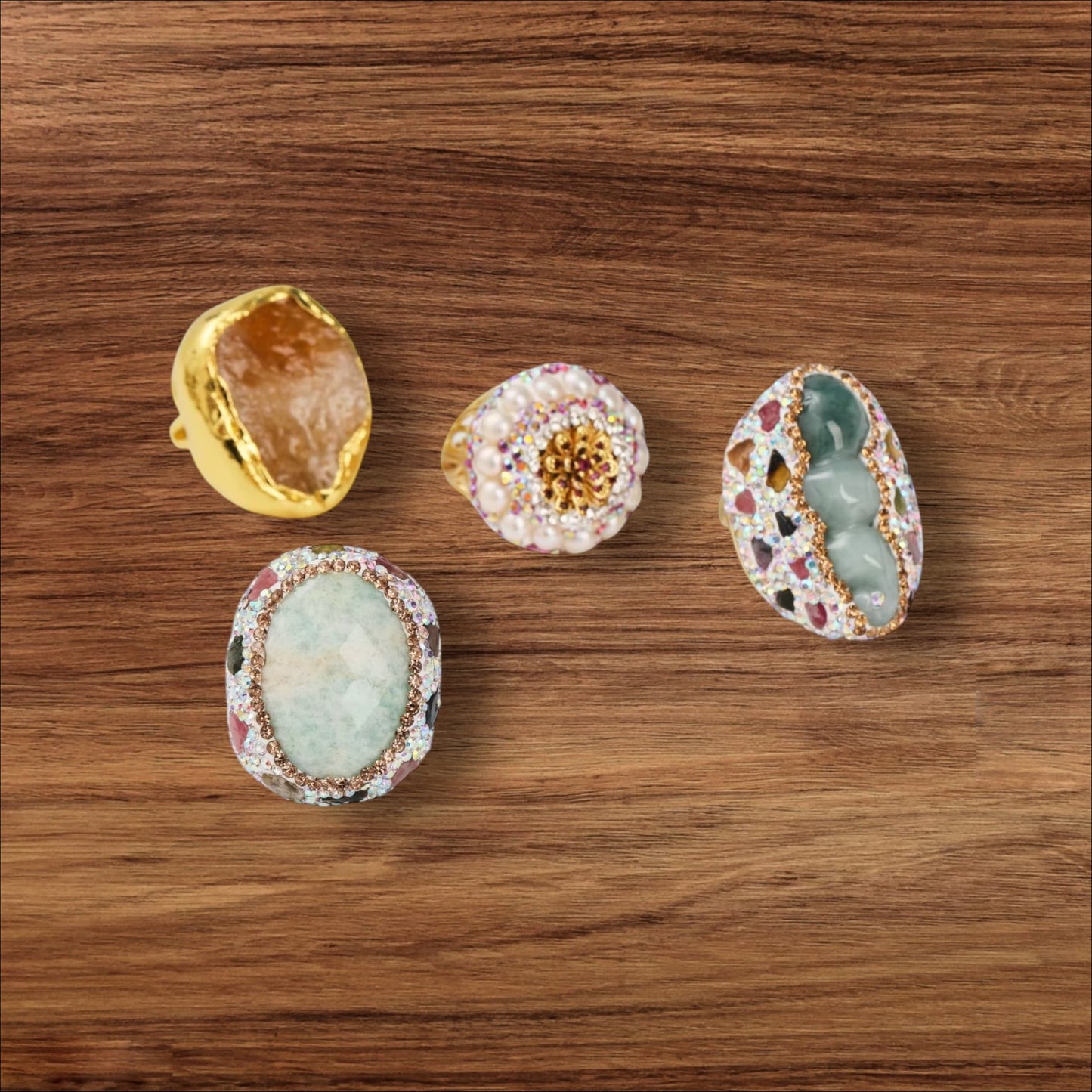 Celeste Crystal Cocktail Ring