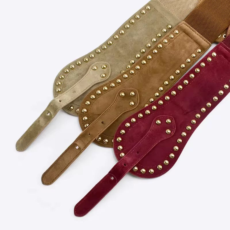 Sculpted Suede Statement Waist Belt