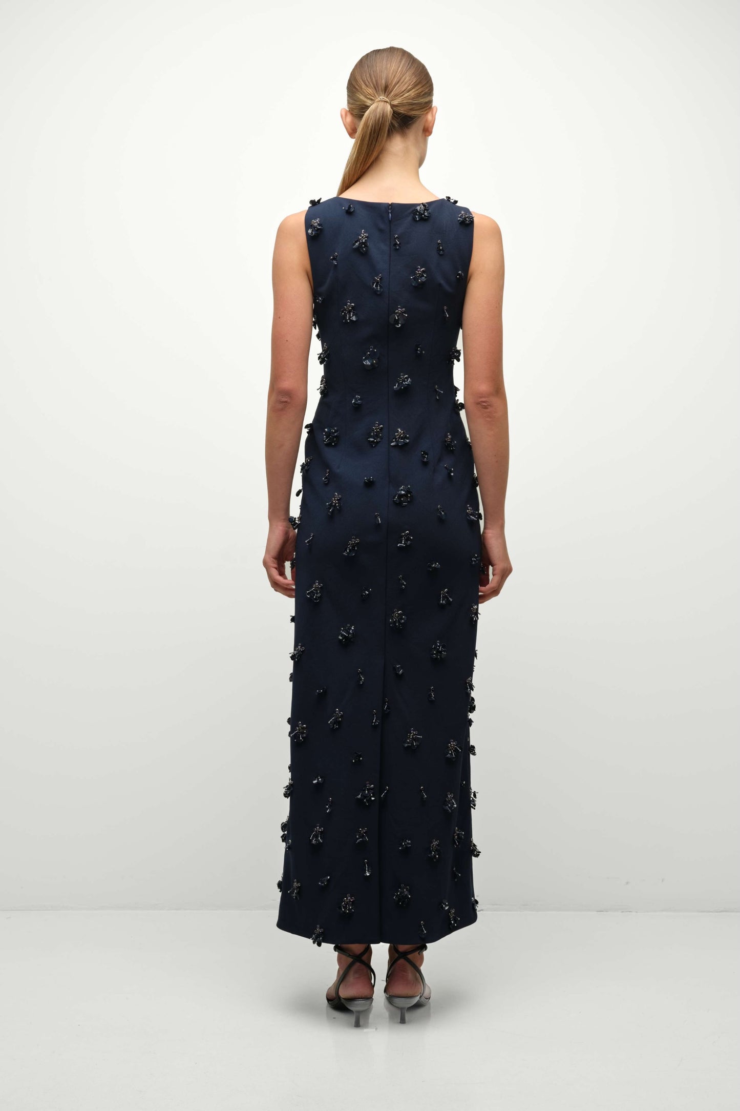 CLAUDIA S/L EMBELLISHED MIDI DRESS SIMKHAI