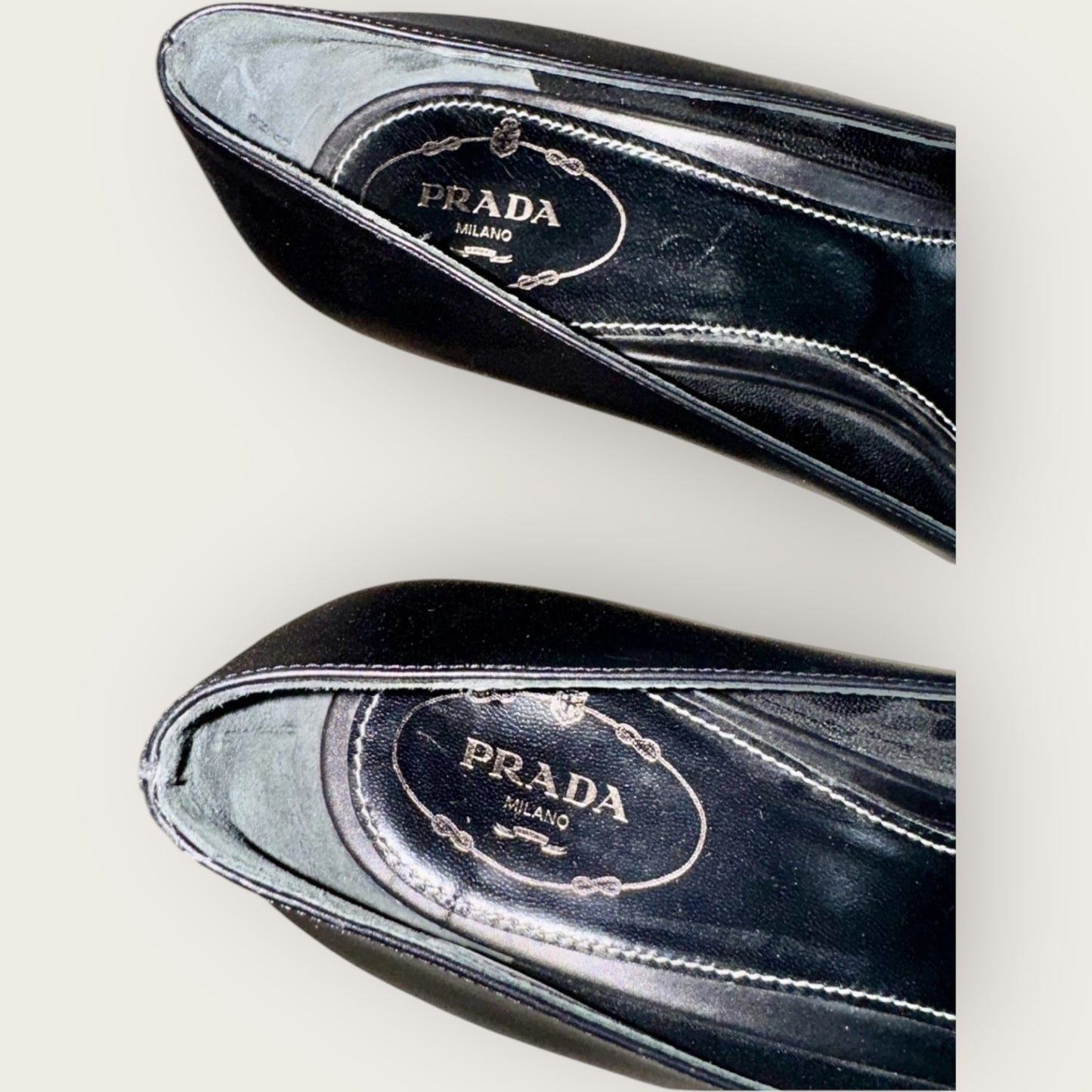 Vintage Prada Milano Leather Buckle Pumps – Size 40 (10 US)