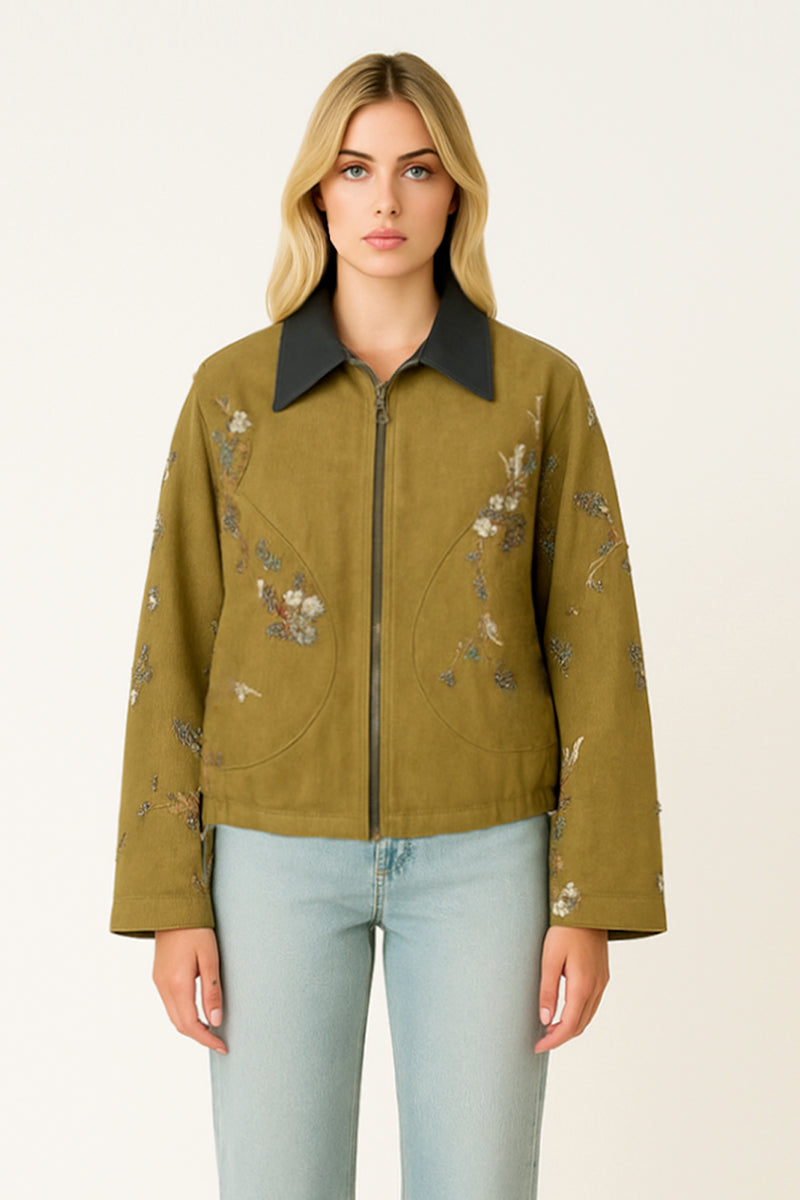 VESTE COURTE BRODERIE PERLES