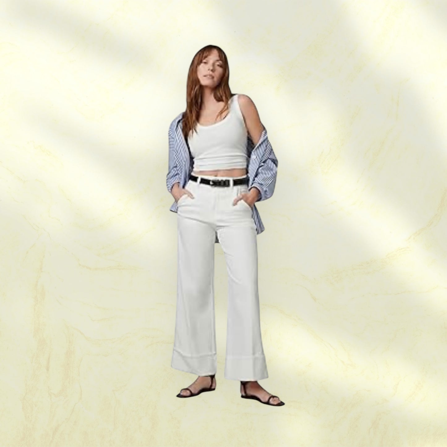 The Trixie High-Rise Wide Leg Optic White Denim Trouser - Joe’s