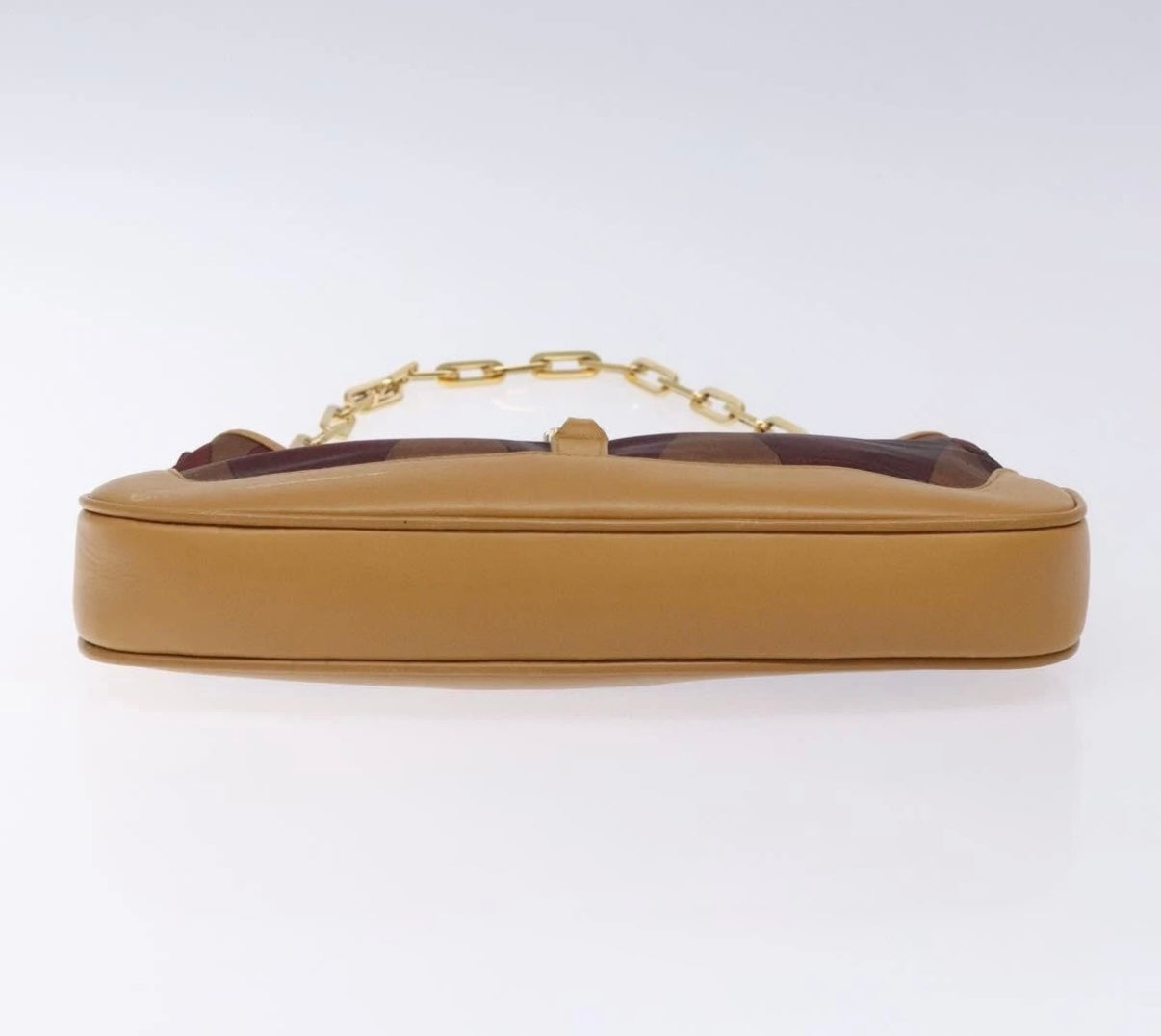 Gucci Jackie Chain Shoulder Bag – Brown Nylon & Gold Hardware