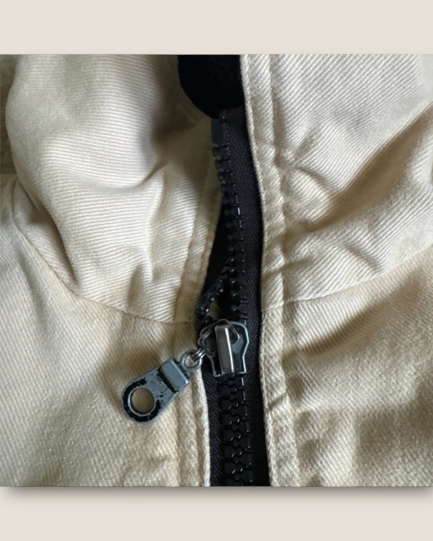 Vintage Calvin Klein Jeans Zip-Up Jacket – Khaki, Embroidered Logo (Size L)