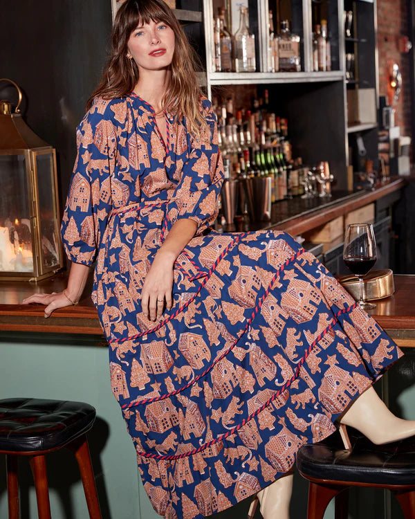 Main Street Dress in Gingerbread Party - Print Fresh