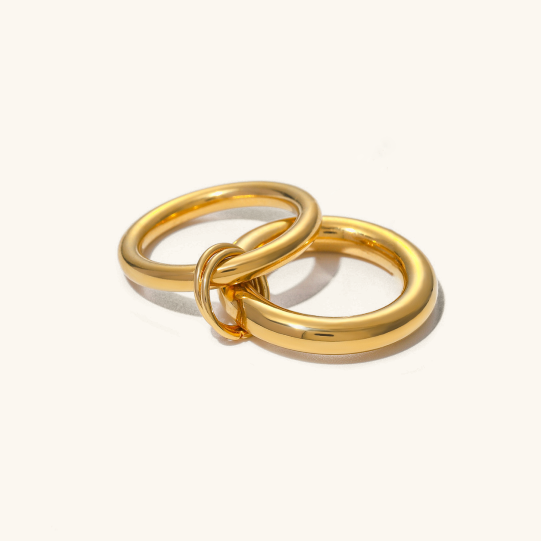 DUNE STACKED GOLD RING