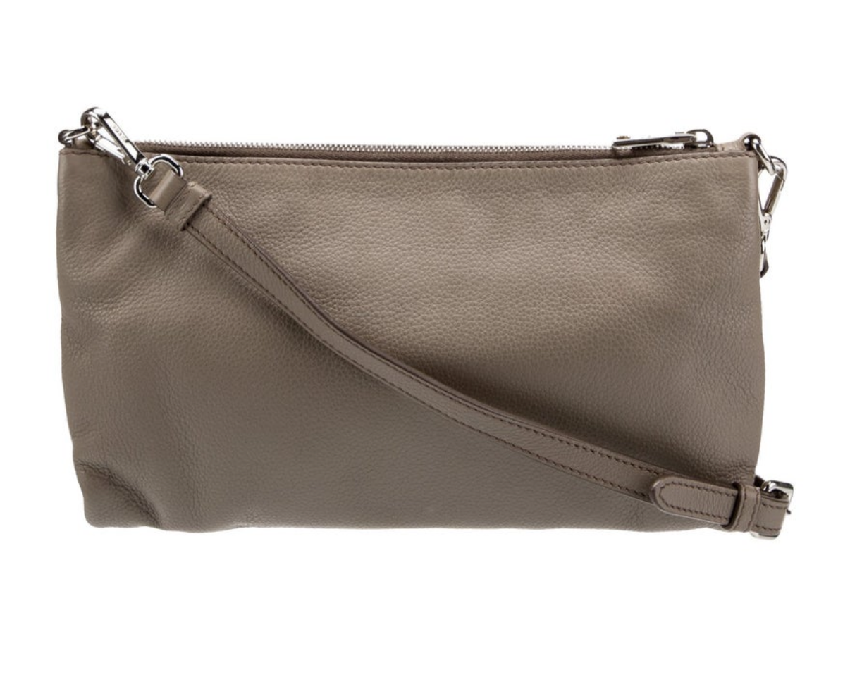 Prada Enameled Metal Triangle Crossbody Bag