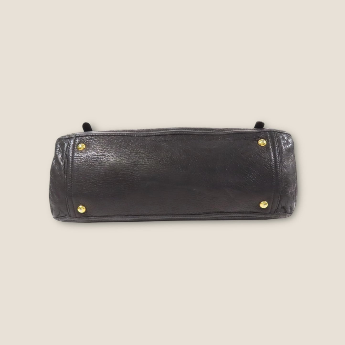Miu Miu Black Calfskin Leather 2-Way Shoulder Bag with Gold Hardware
