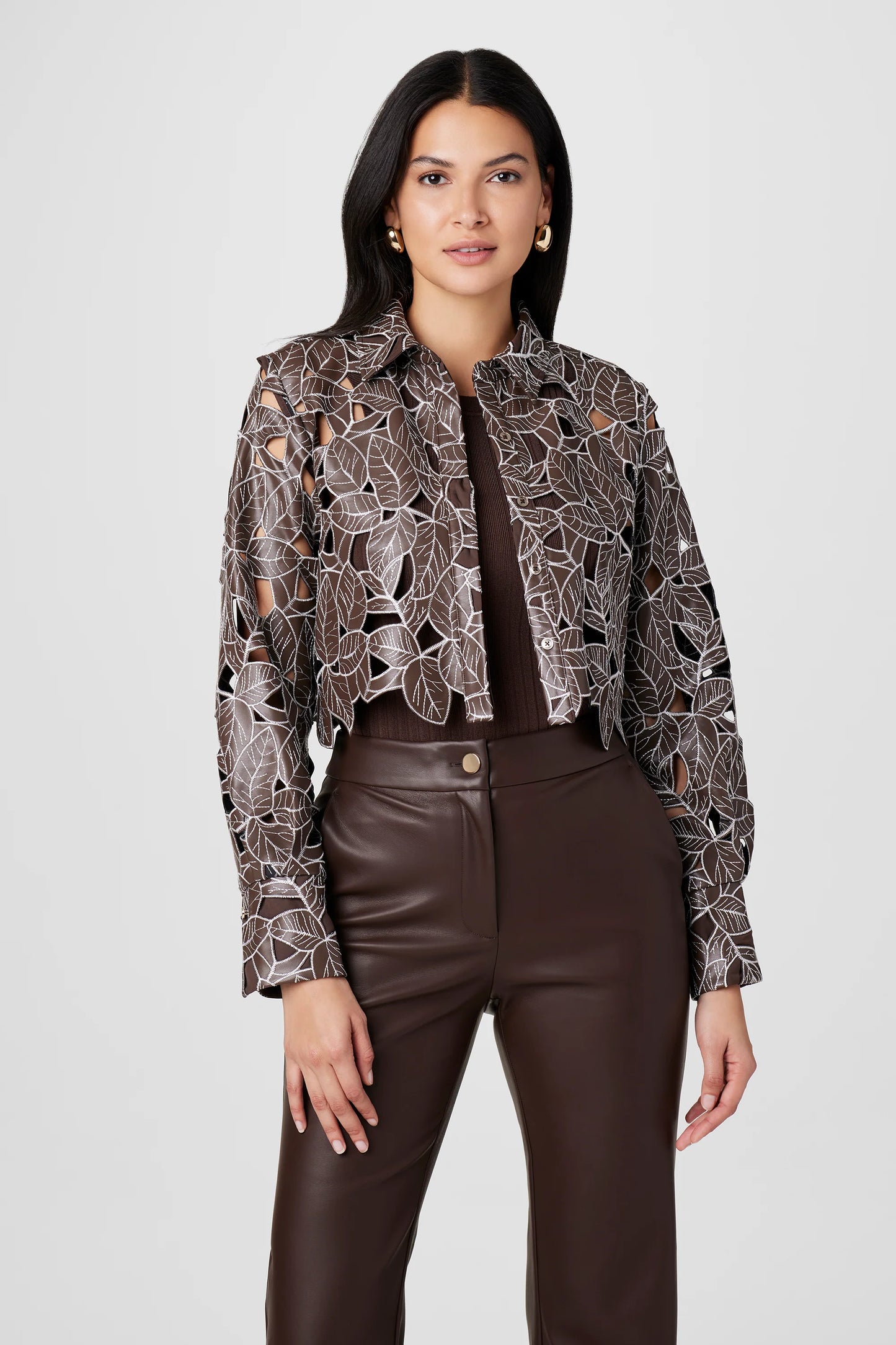 Beatrix Lace Vegan Leather Top