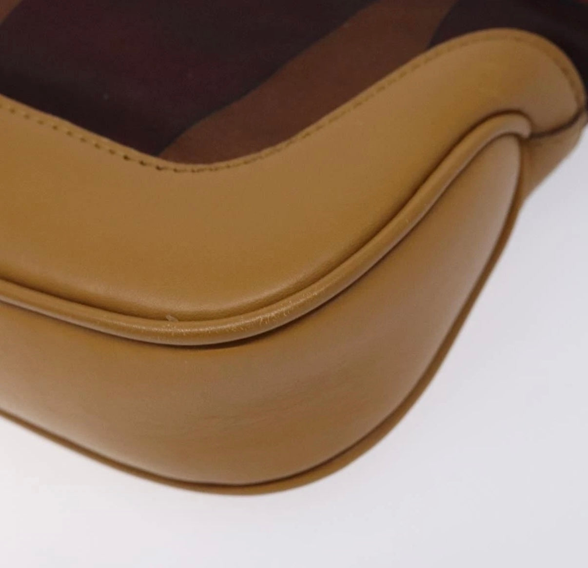 Gucci Jackie Chain Shoulder Bag – Brown Nylon & Gold Hardware