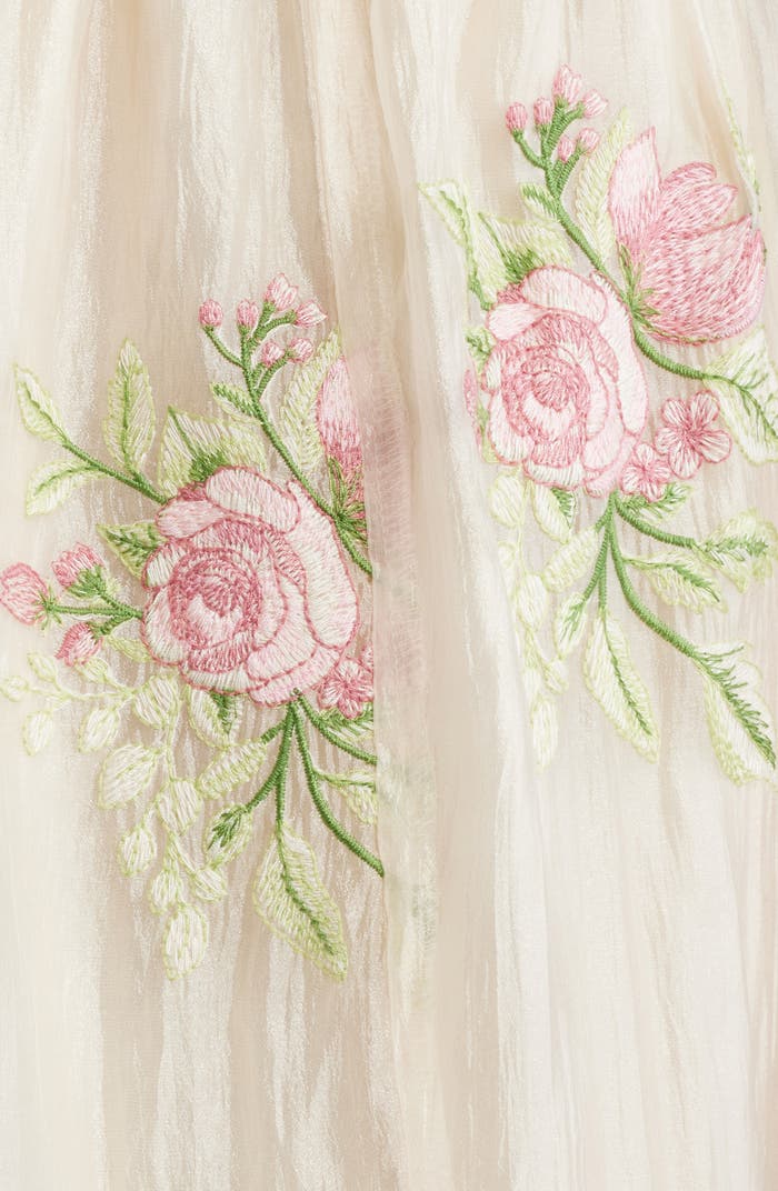 Fiona Floral Embroidery Strapless Dress Lulus