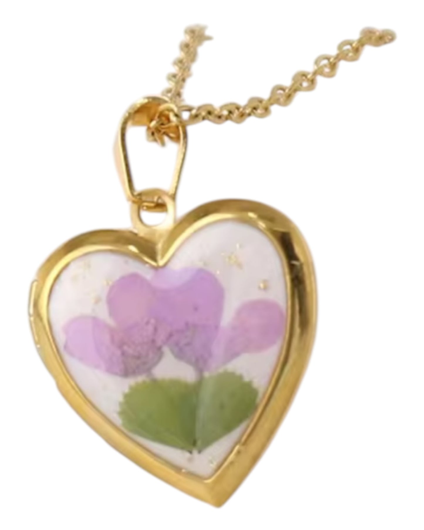 Birth Flower Heart Pendant Necklace