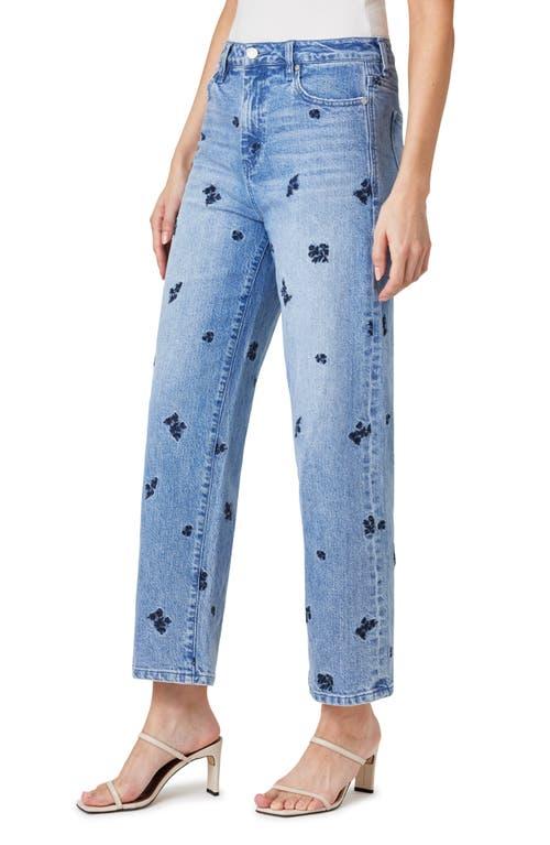 Peyton Embroidery Wide Leg Ankle Jeans - Habitual