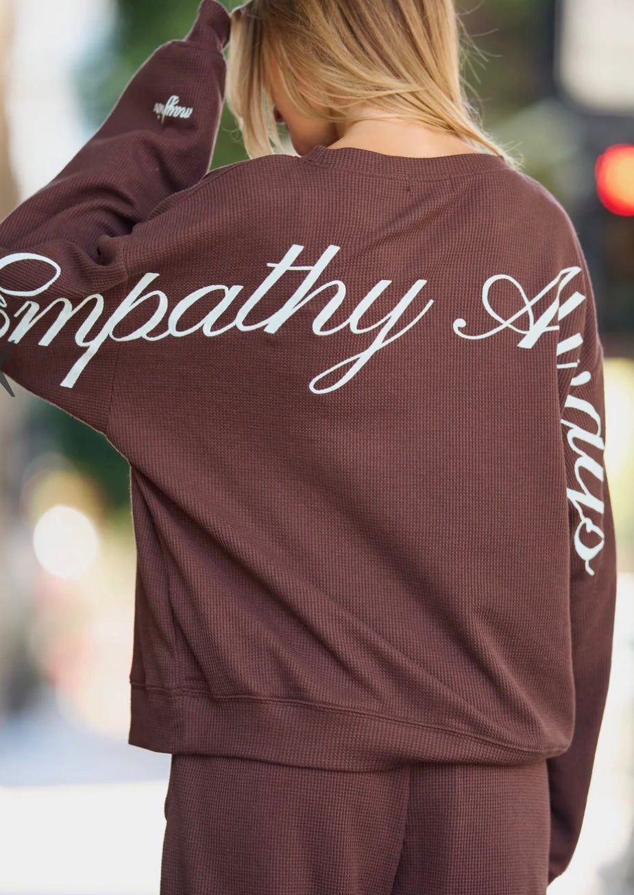 The Mayfair Group Empathy, Always Brown Waffle Crewneck