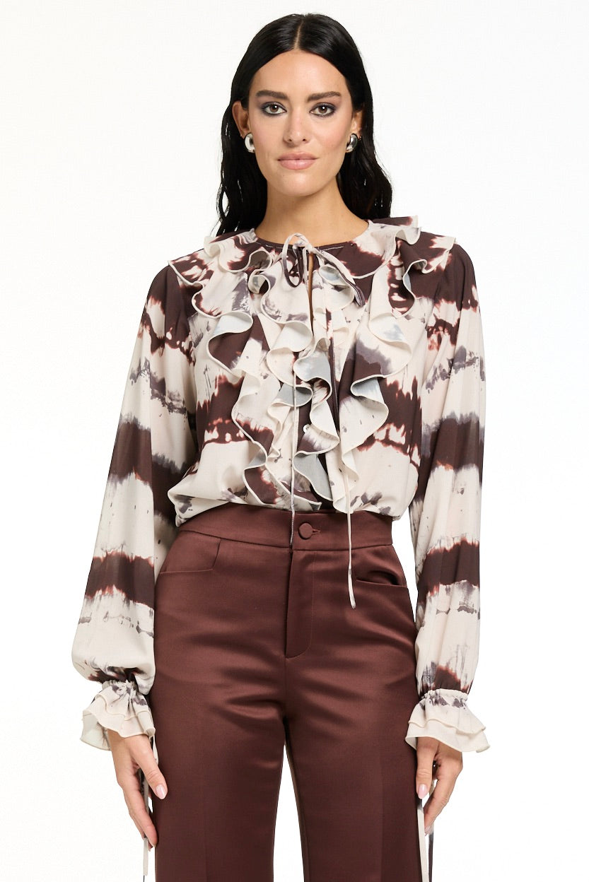 Tobi Exaggerated Ruffle Blouse