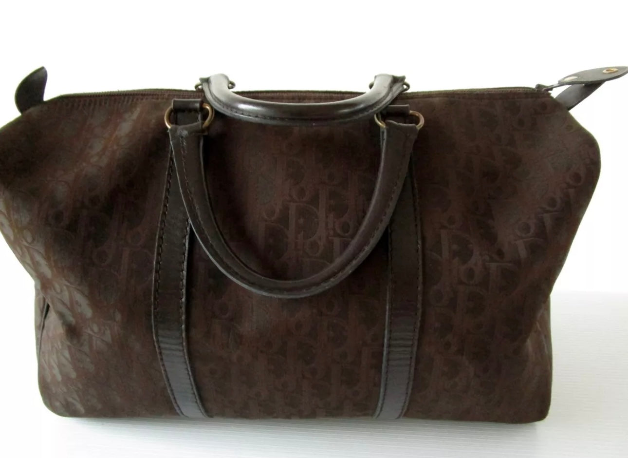 Christian Dior Vintage Boston Bag Dark Brown Mini Duffel