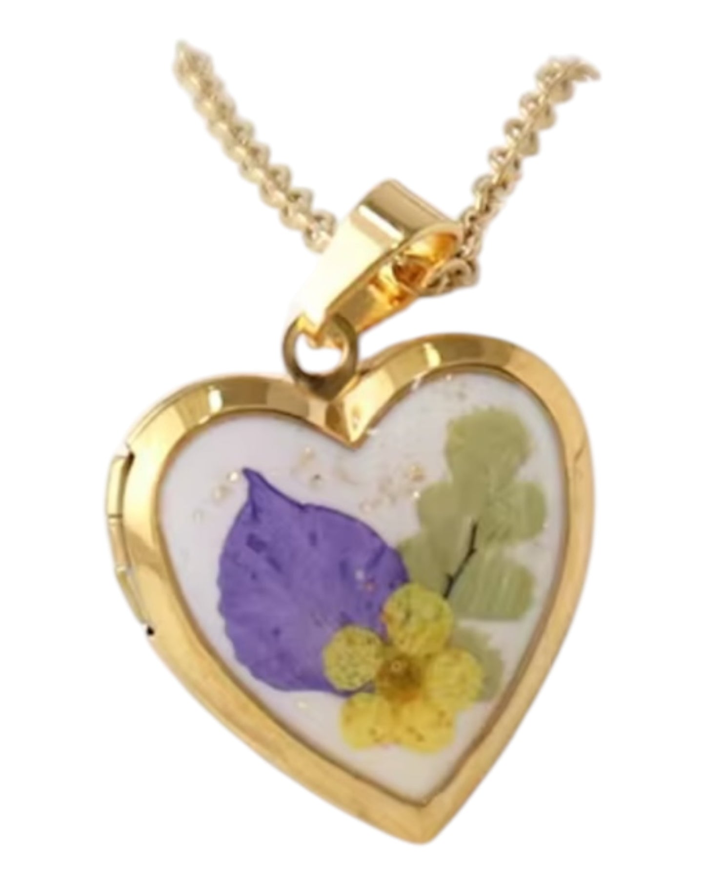 Birth Flower Heart Pendant Necklace