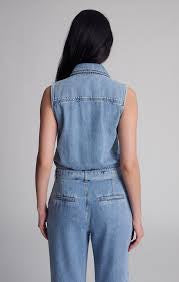 Elara Li Well Blue Denim Jumpsuit - Mavi