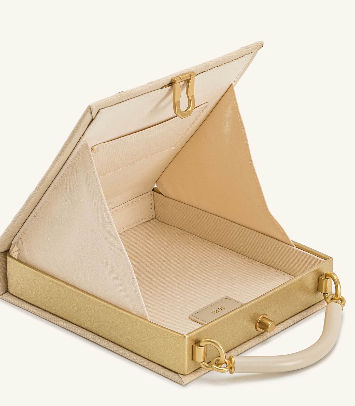 Elle Picnic Pattern Book Top Handle Bag - Khaki