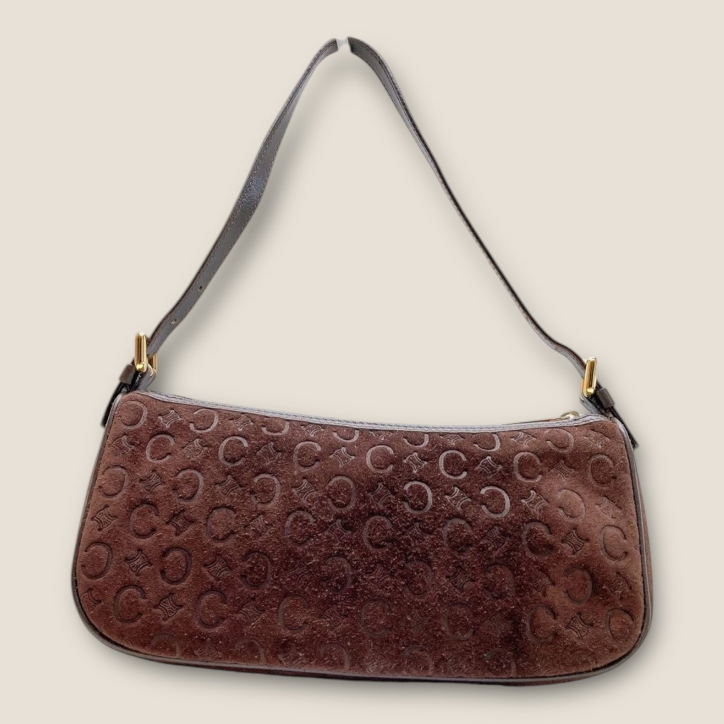 CELINE BROWN SUEDE SHOULDER BAG
